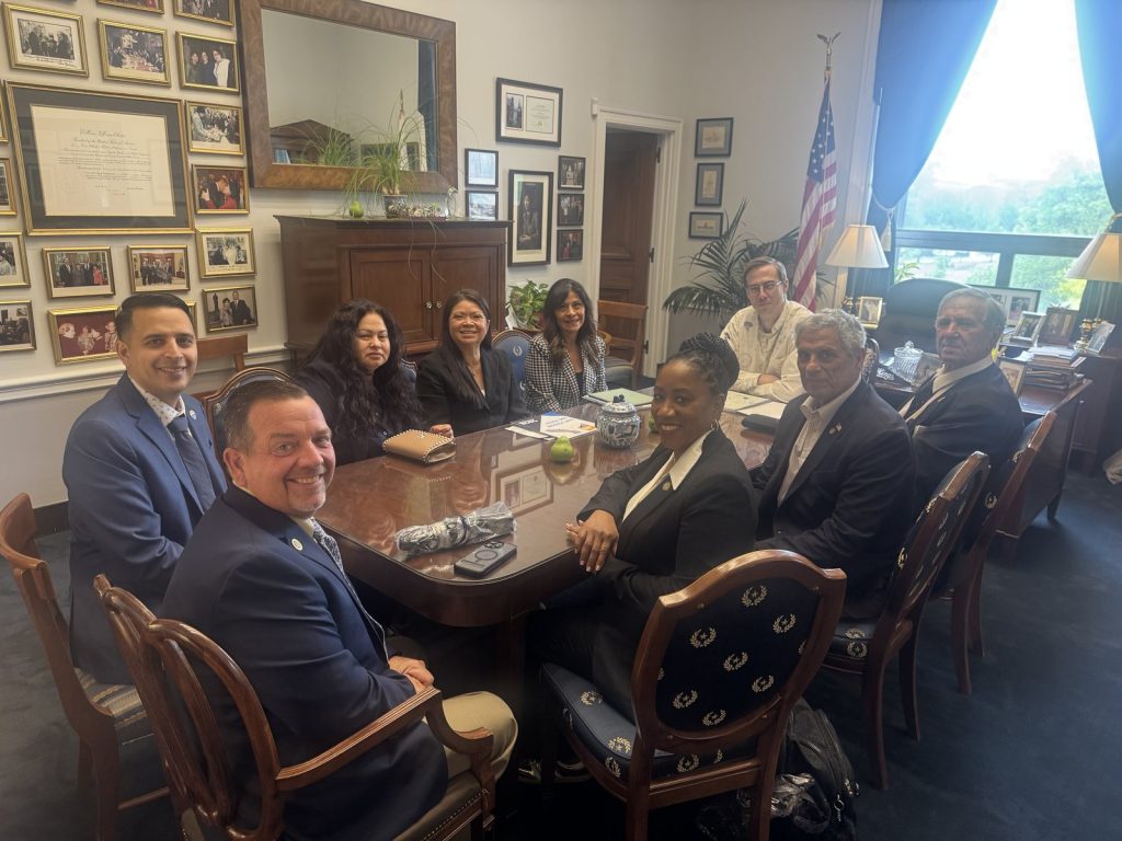 Ronna Green meeting Senator Alex Padilla's staff about funding for the Byron Highway widening project