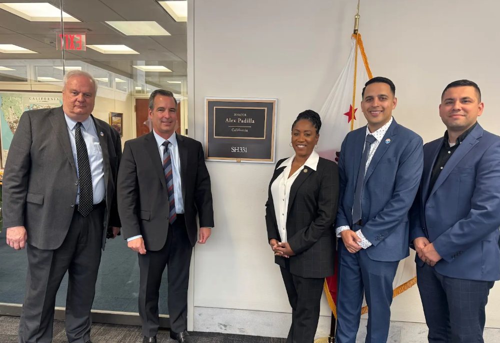 Ronna Green with the delegation in Senator Alex Padilla's office